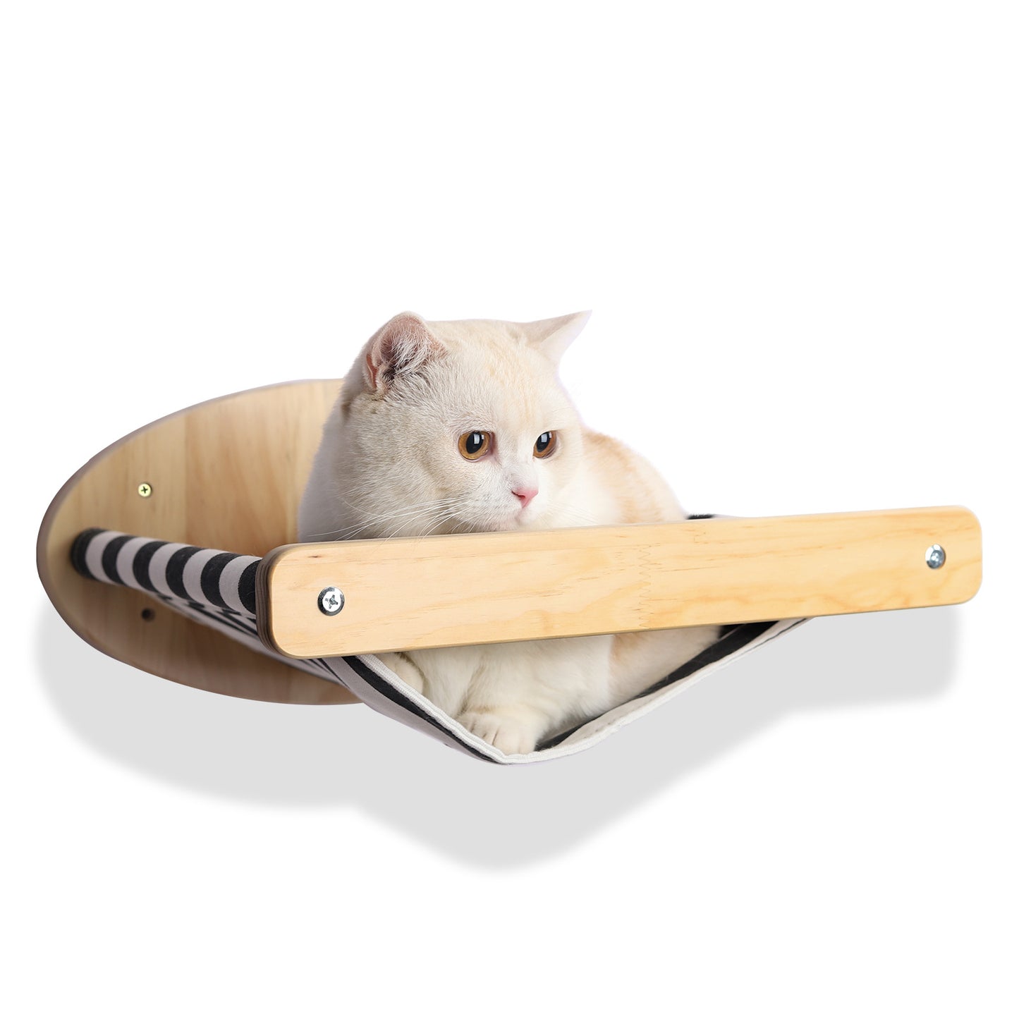 Pine Wood Cat Climbing Staircase Frame Wall Hammock