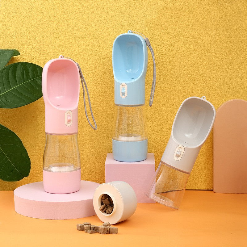 Pet Water Bottle With Feeder Bowl