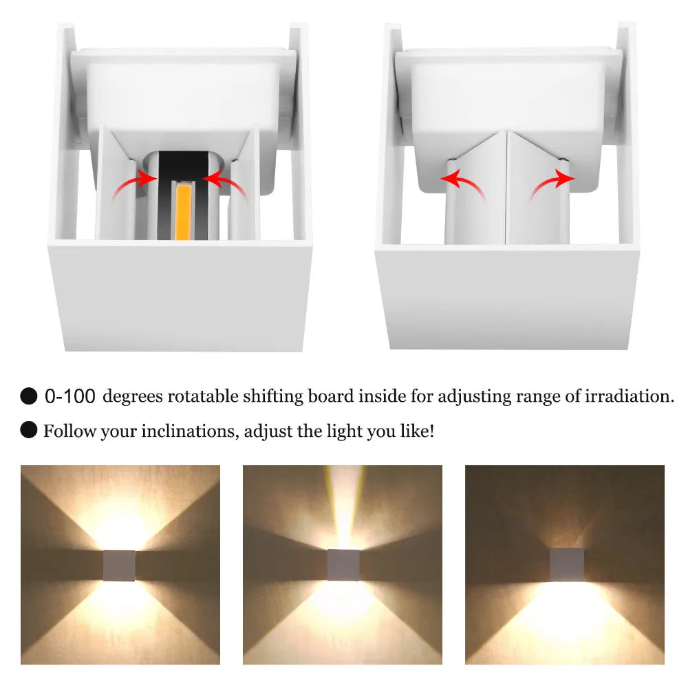 6W 12W Waterproof Surface Mounted LED Wall Light