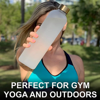 1L  Motivational Reusable Leakproof BPA Free Frosted Plastic Water Bottle