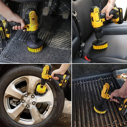 3pcs Drill Brush Attachment Set Power Scrubber For Cleaning Showers Tubs & Bathroom Tile