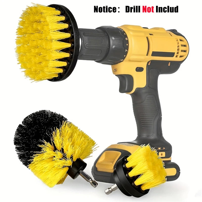 3pcs Drill Brush Attachment Set Power Scrubber For Cleaning Showers Tubs & Bathroom Tile