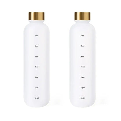 1L  Motivational Reusable Leakproof BPA Free Frosted Plastic Water Bottle