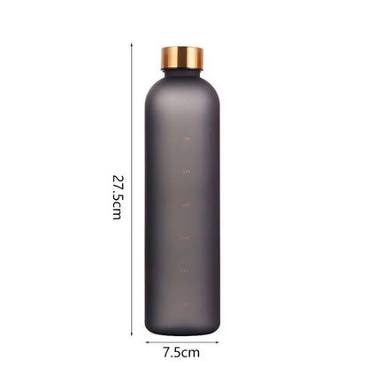 1L  Motivational Reusable Leakproof BPA Free Frosted Plastic Water Bottle
