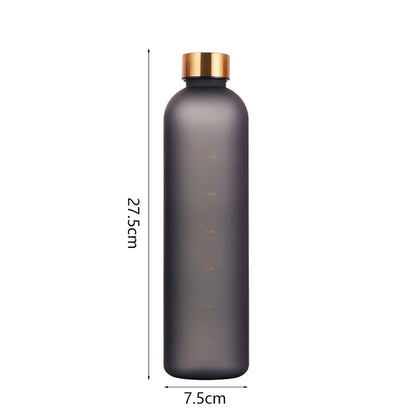 1L  Motivational Reusable Leakproof BPA Free Frosted Plastic Water Bottle