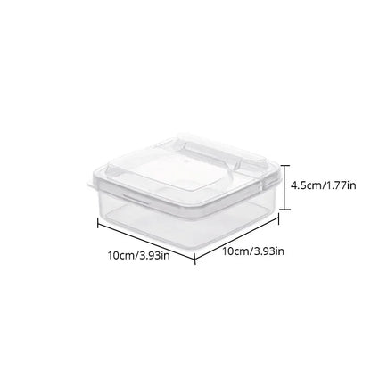 2Pcs 10X10X4.5CM Transparent Butter Cheese Storage Box