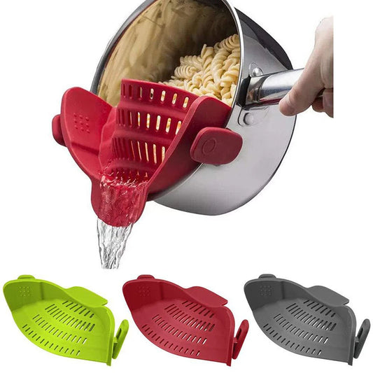 Universal Silicone Clip Anti Spill Pasta Pot Strainer