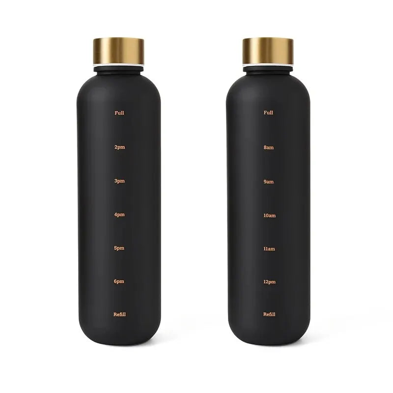 1L  Motivational Reusable Leakproof BPA Free Frosted Plastic Water Bottle