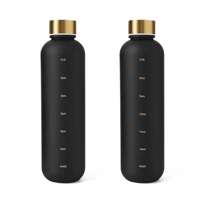 1L  Motivational Reusable Leakproof BPA Free Frosted Plastic Water Bottle