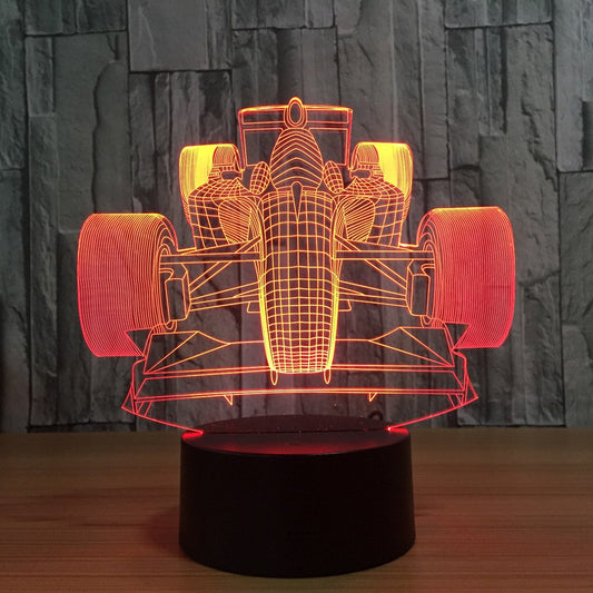 Colourful 3D Racing Car LED Light