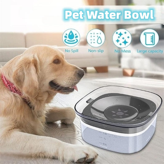 70oz Transparent Spill Proof Dog Water Bowl