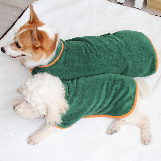 Absorbent Pet Bathrobe With Waist Wrapped Microfiber